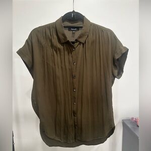 Madewell Central Drapey Shirt Olive Green